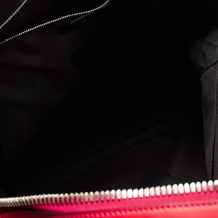 Pre Owned Fendi Red/Black Nylon and Leather Face No Words Emoticon Backpack