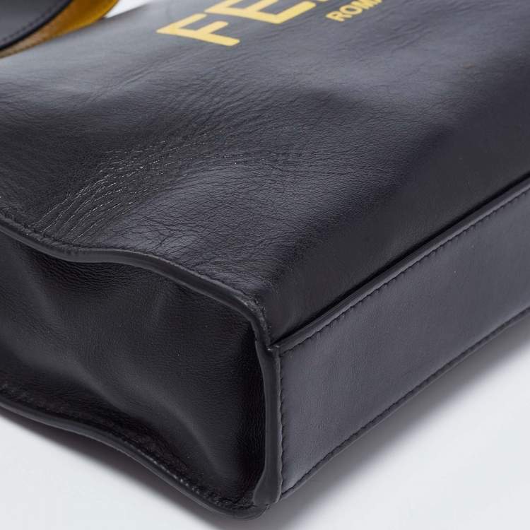 Pre Owned Fendi Black Leather Zip Pouch