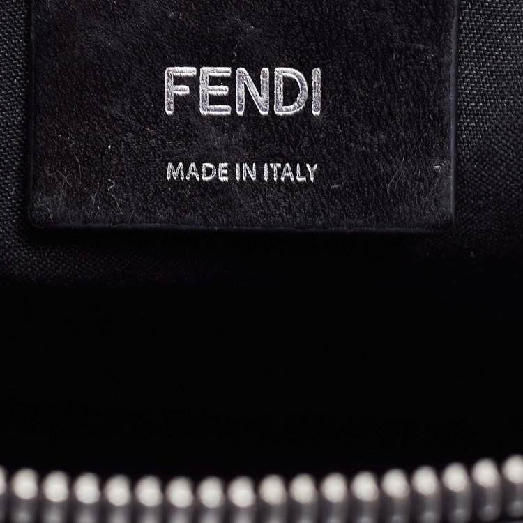 Pre Owned Fendi Black Leather Zip Pouch