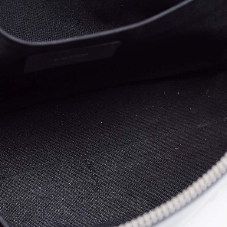 Pre Owned Fendi Black Leather Zip Pouch