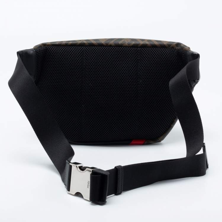 Pre Owned Fendi Multicolor Zucca Coated Canvas And Leather FF Motif Belt Bag