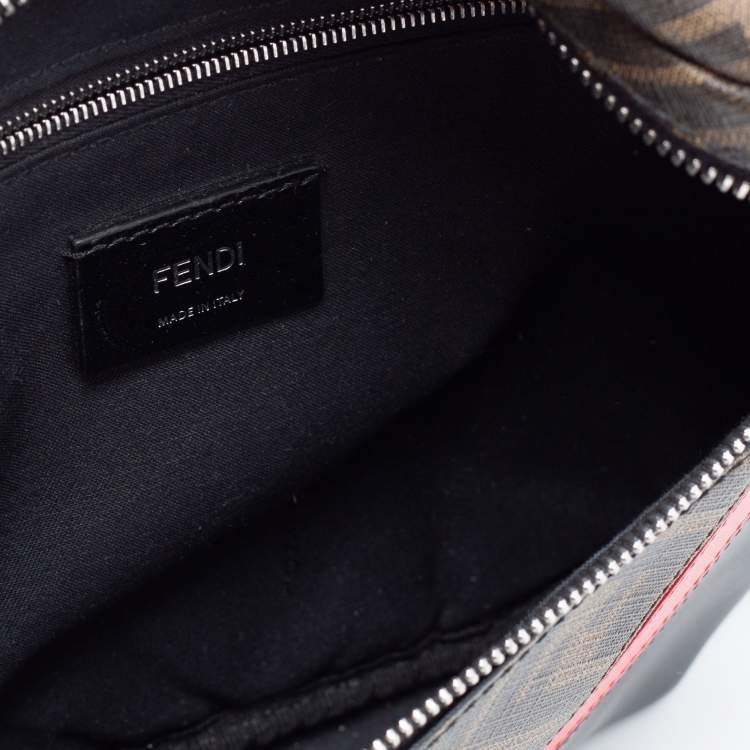 Pre Owned Fendi Multicolor Zucca Coated Canvas And Leather FF Motif Belt Bag