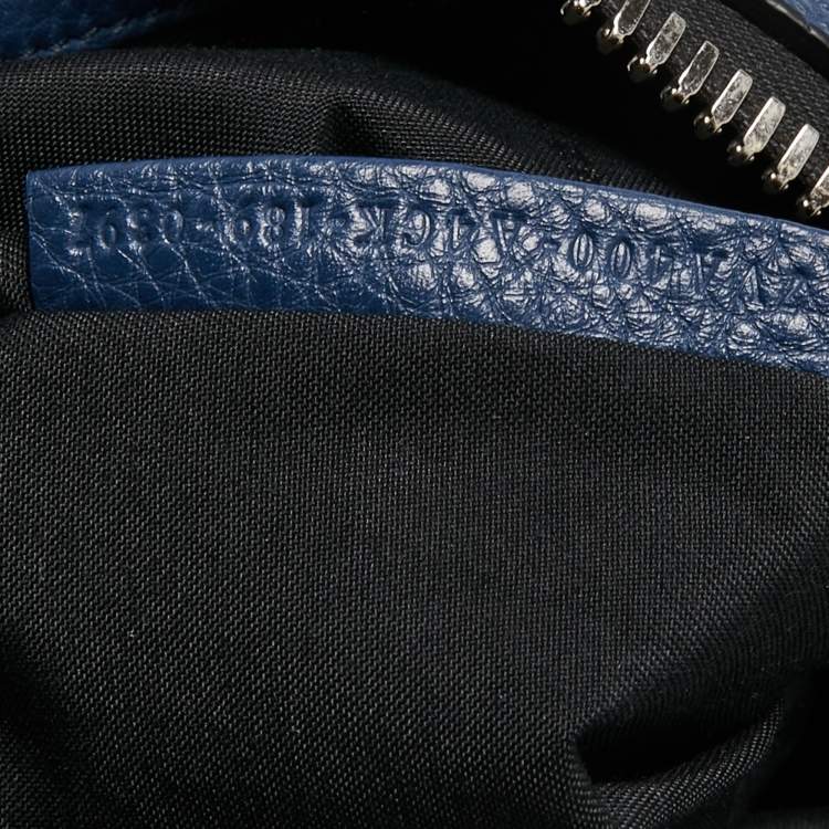 Pre Owned Fendi Blue Selleria Leather Lui Briefcase