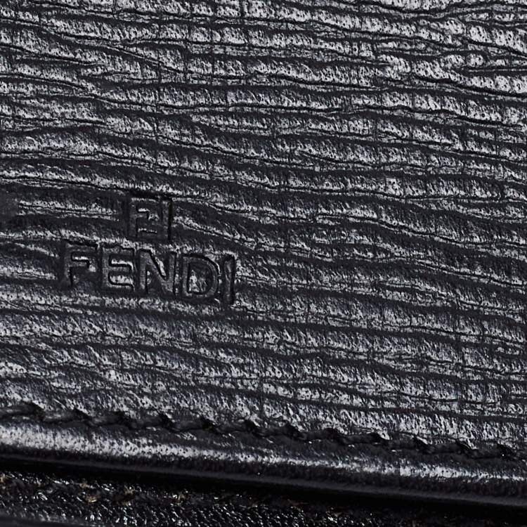 Pre Owned Fendi Black Coated Canvas Long Wallet