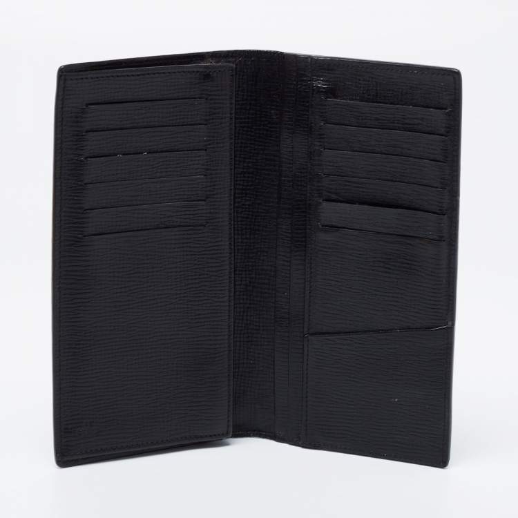 Pre Owned Fendi Black Coated Canvas Long Wallet