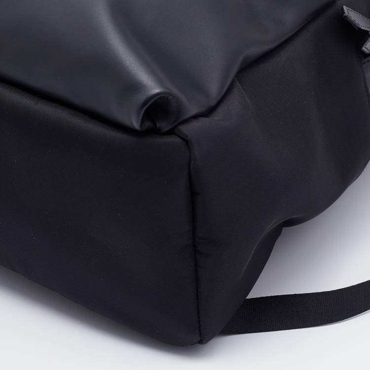 Pre Owned Fendi Black Nylon and Leather Monster Eyes Backpack