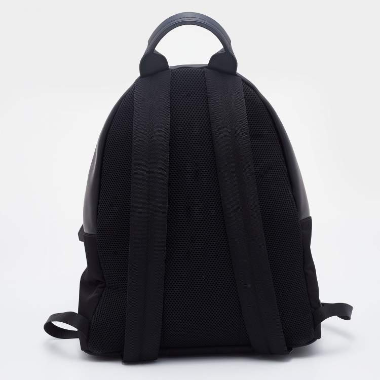 Pre Owned Fendi Black Nylon and Leather Monster Eyes Backpack
