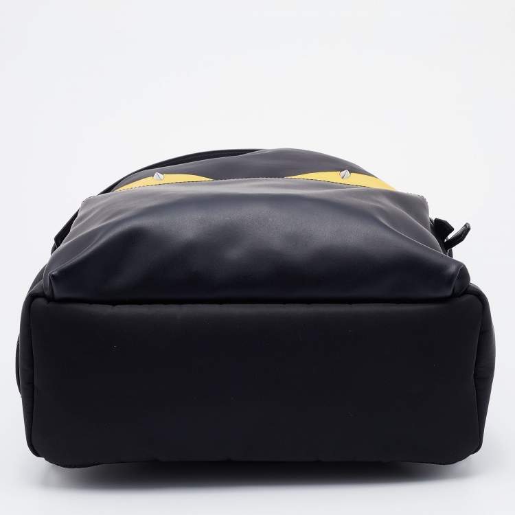 Pre Owned Fendi Black Nylon and Leather Monster Eyes Backpack