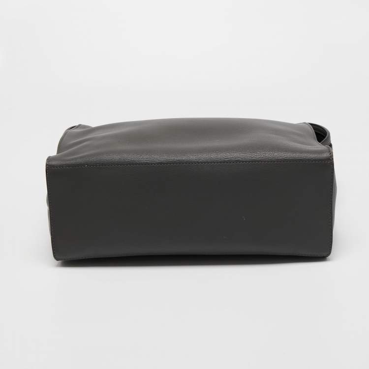 Pre Owned Fendi Grey Selleria Leather Lui Briefcase