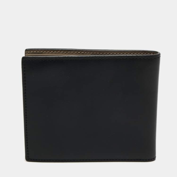 Pre Owned Fendi Black/Brown Zucca Leather Bifold Compact Wallet