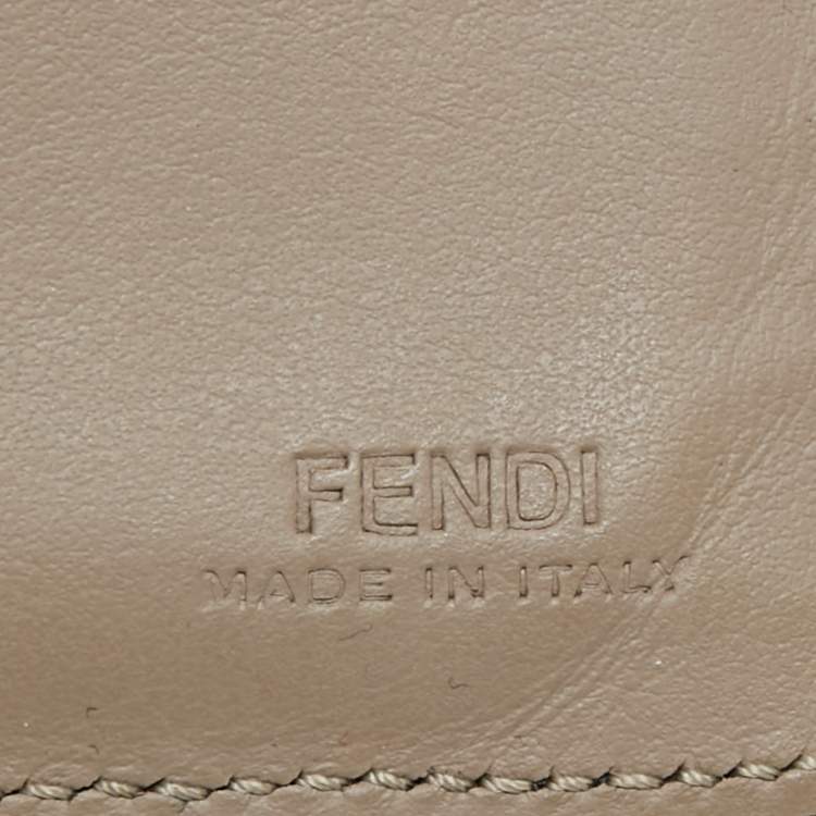 Pre Owned Fendi Black/Brown Zucca Leather Bifold Compact Wallet