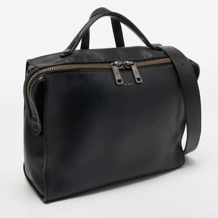 Pre Owned Fendi Black Leather Lui Briefcase