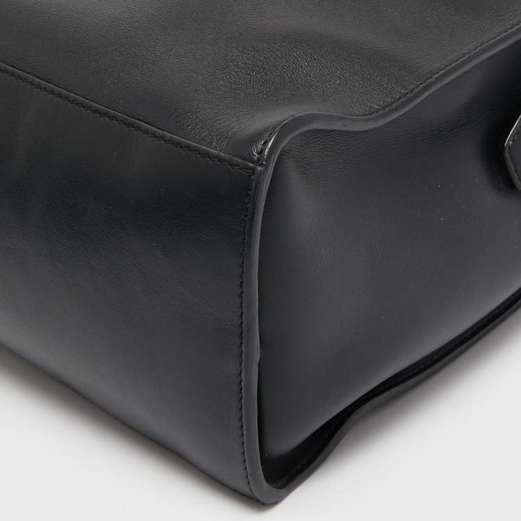 Pre Owned Fendi Black Leather Lui Briefcase