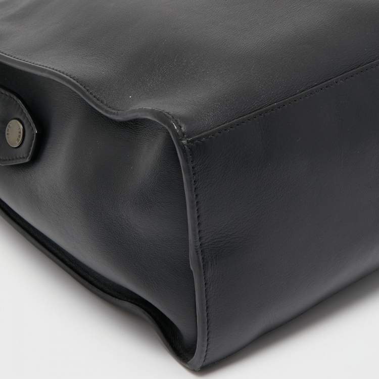 Pre Owned Fendi Black Leather Lui Briefcase