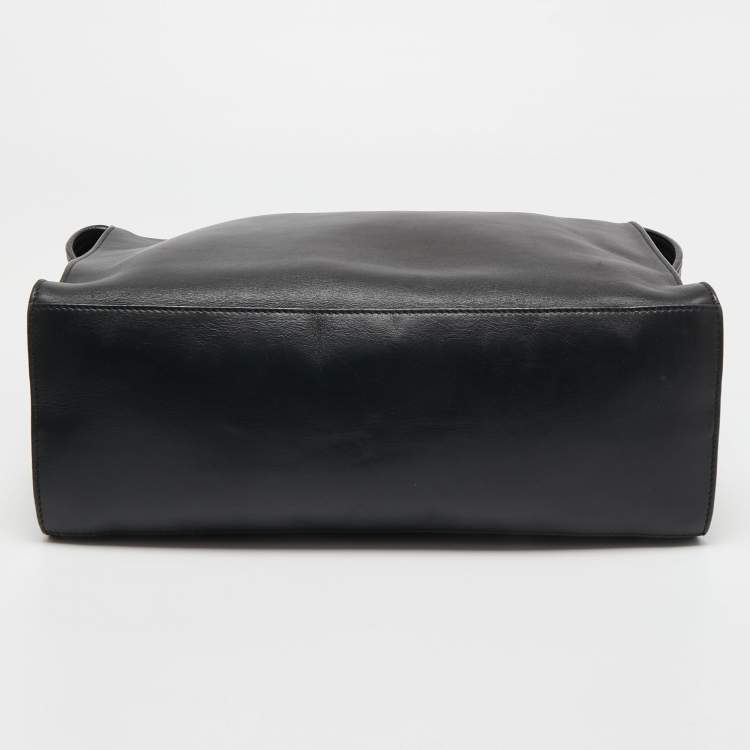 Pre Owned Fendi Black Leather Lui Briefcase