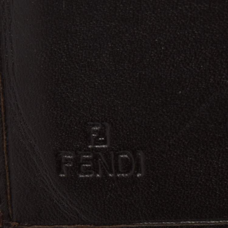 Pre Owned Fendi Brown Zucchino Canvas Bi-Fold Wallet