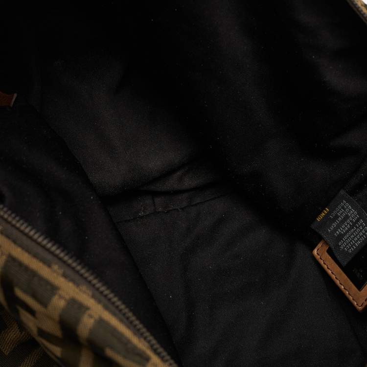Pre Owned Fendi Brown Tobacco Zucca Nylon Messenger Bag