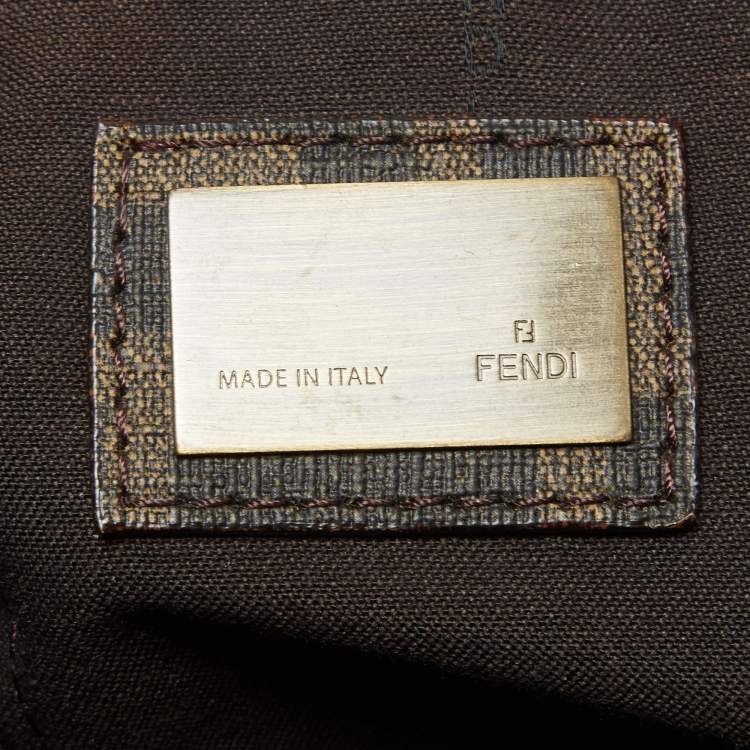 Pre Owned Fendi Tobacco Zucca Coated Canvas Spalmati Messenger Bag