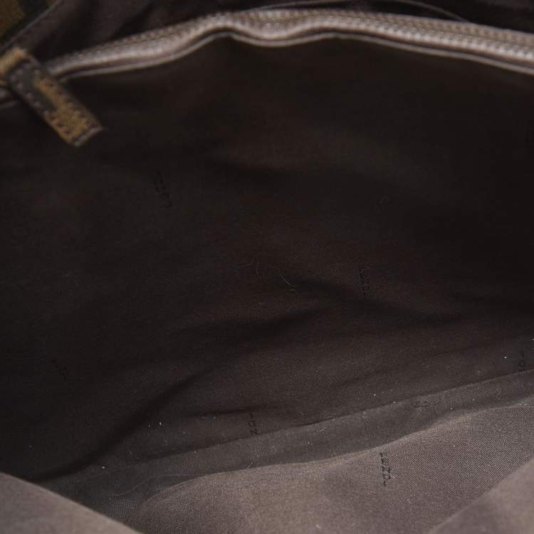 Pre Owned Fendi Tobacco Zucca Coated Canvas Spalmati Messenger Bag