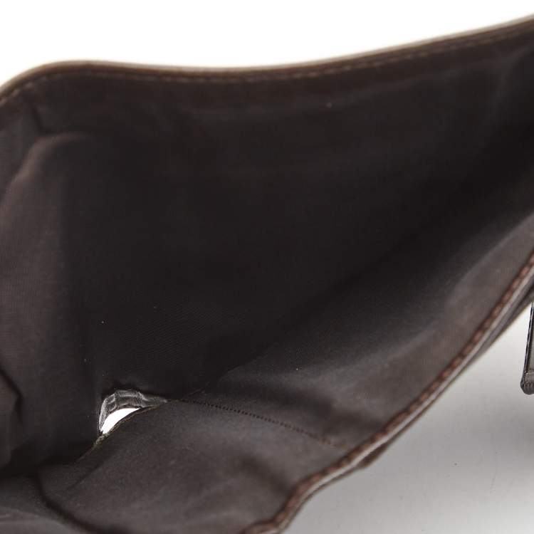 Pre Owned Fendi Tobacco Zucca Canvas and Leather Trifold Compact Wallet