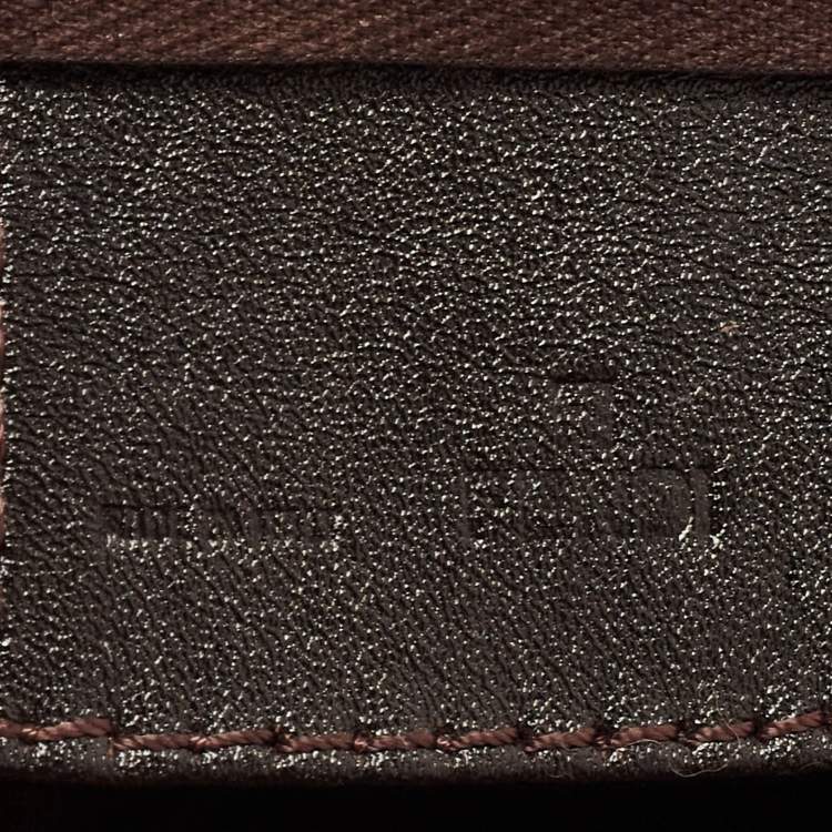 Pre Owned Fendi Beige Zuchinno Canvas Zip Pouch