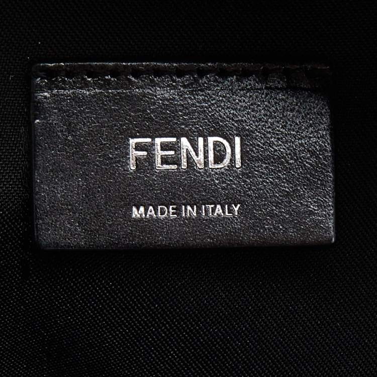 Pre Owned Fendi Black Nylon and Leather Mono Eye Bug Backpack