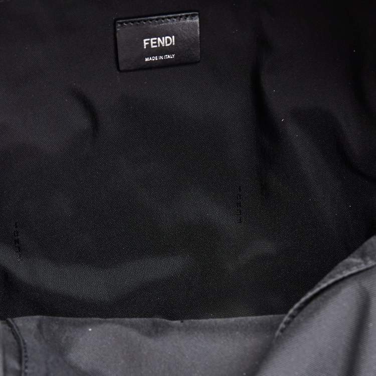 Pre Owned Fendi Black Nylon and Leather Mono Eye Bug Backpack