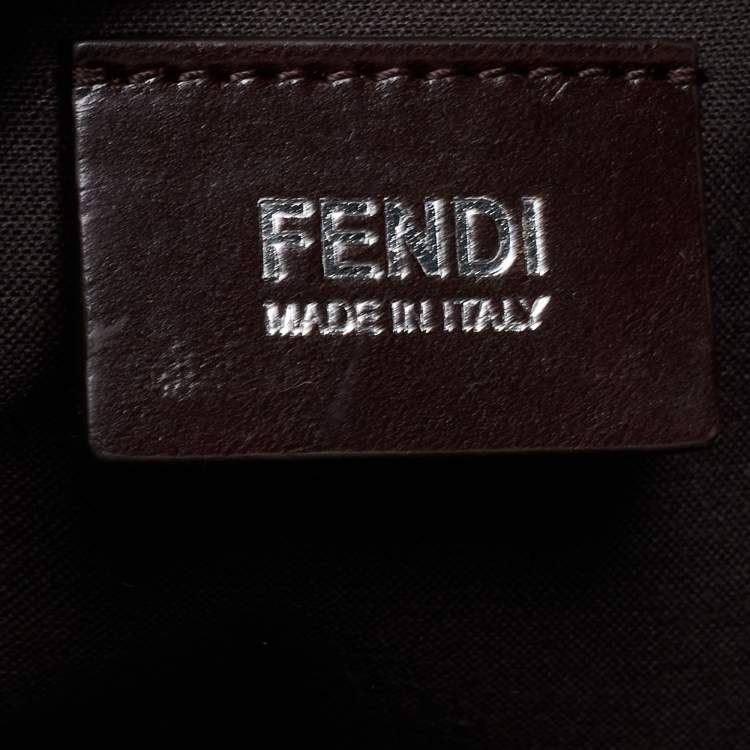 Pre Owned Fendi Tobacco Zucca Coated Canvas and Leather Laptop Bag