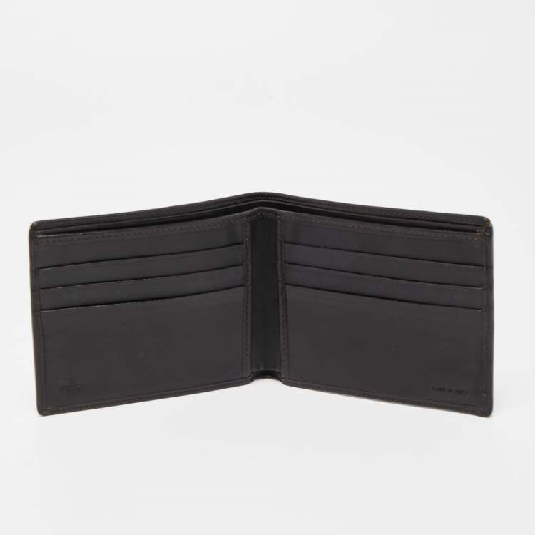 Pre Owned Fendi Brown/Beige Zucchino Canvas and Leather Bifold Wallet