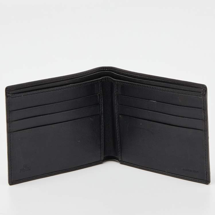 Pre Owned Fendi Brown Zucchino Canvas and Leather Bifold Wallet