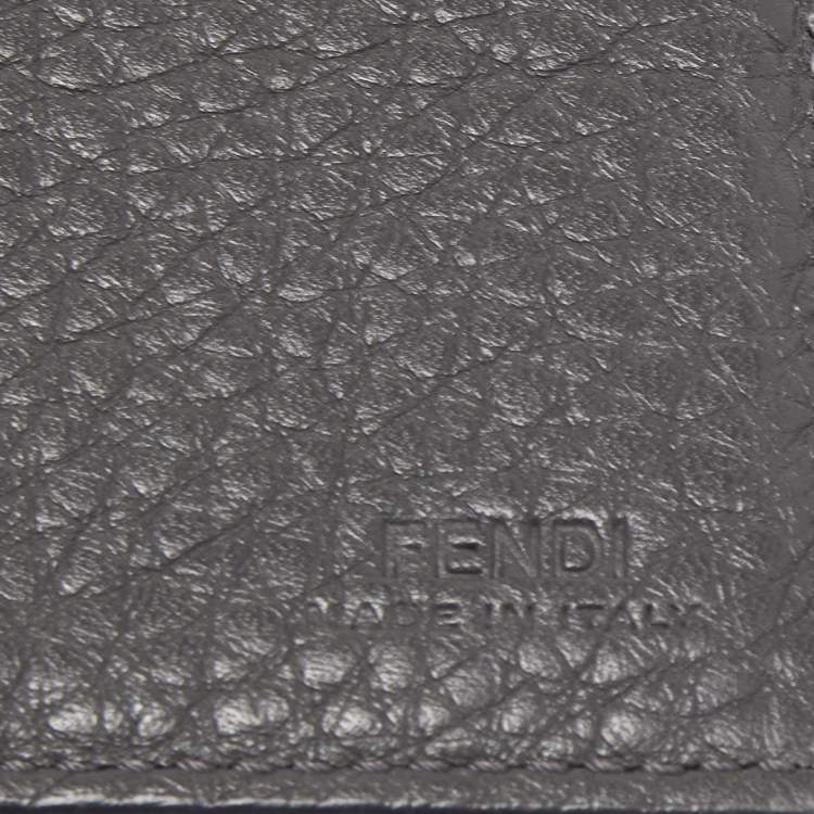 Pre Owned Fendi Grey Leather Roman Bifold Wallet