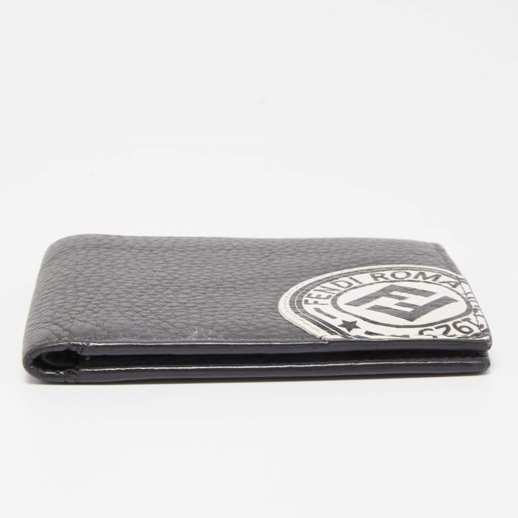 Pre Owned Fendi Grey Leather Roman Bifold Wallet