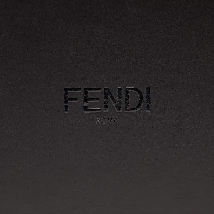 Pre Owned Fendi Black Leather Box Messenger Bag