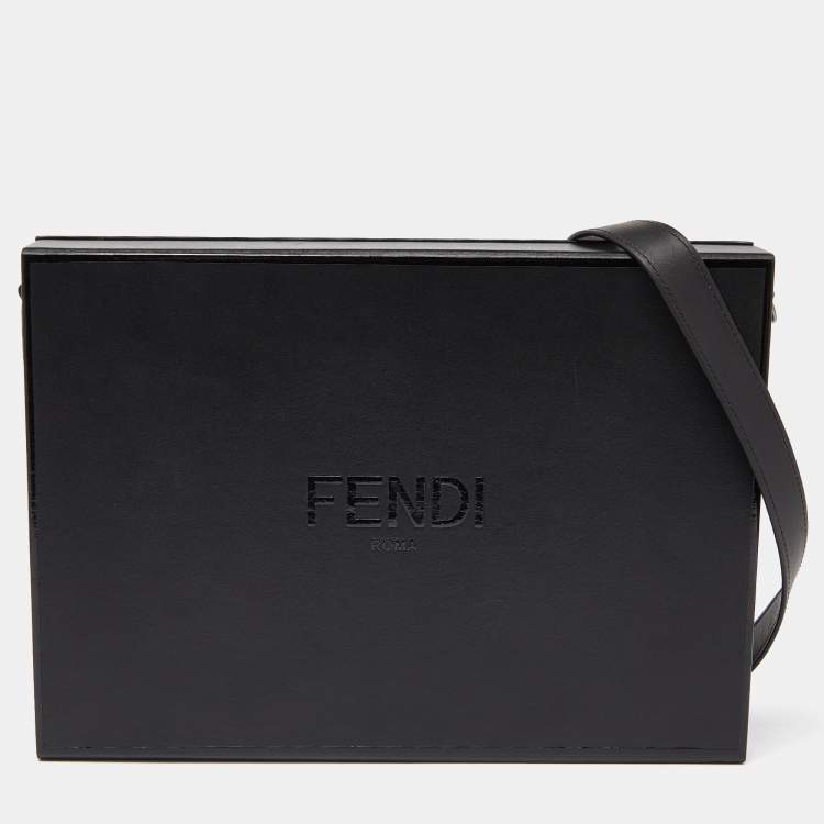 Fendi Black Leather Box Messenger Bag Fendi | The Luxury Closet