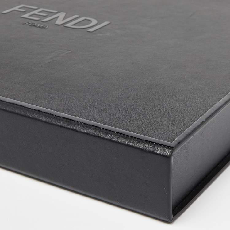 Pre Owned Fendi Black Leather Box Messenger Bag