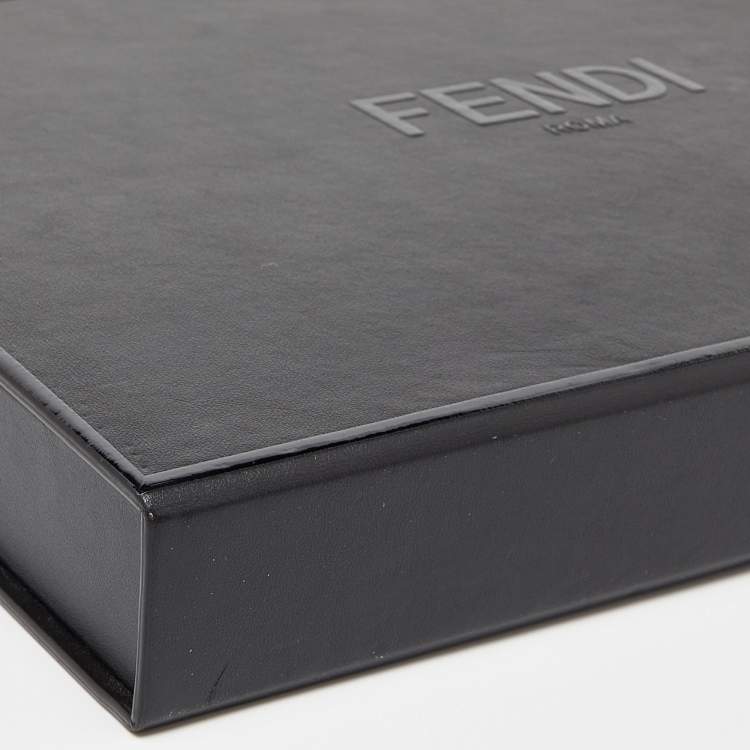 Pre Owned Fendi Black Leather Box Messenger Bag