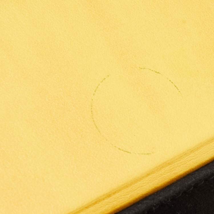 Pre Owned Fendi Yellow Leather Logo Vertical Box Crossbody Bag