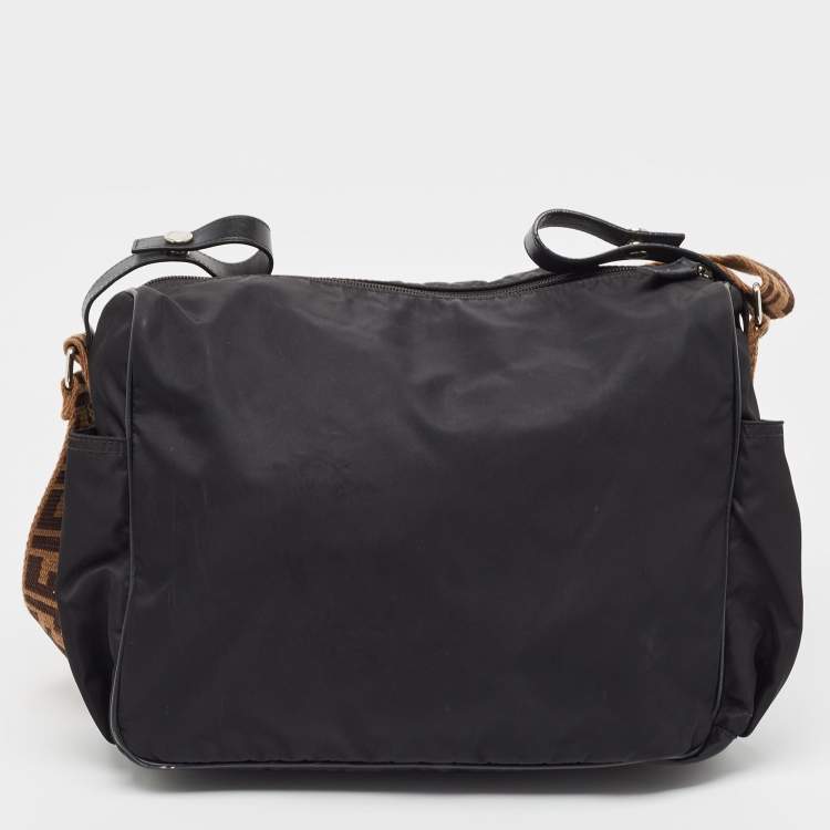 Pre Owned Fendi Black Nylon and Leather Changing Bag