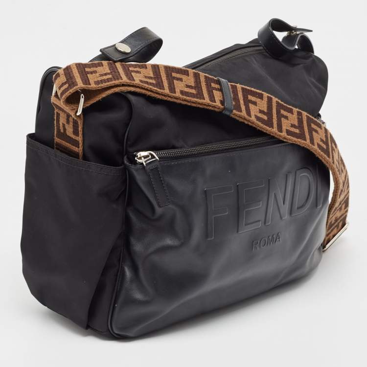 Pre Owned Fendi Black Nylon and Leather Changing Bag