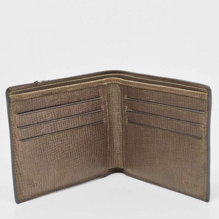Pre Owned Fendi Grey Zucca Coated Canvas Bifold Wallet