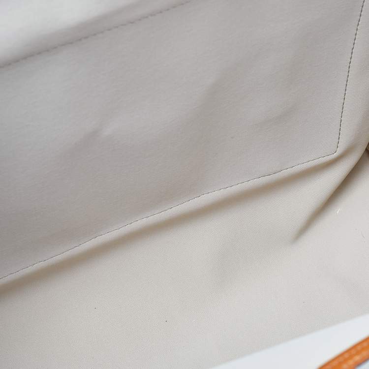 Pre Owned Fendi Off White/Tan Coated Canvas and Leather Medium Peekaboo Defender Pouch