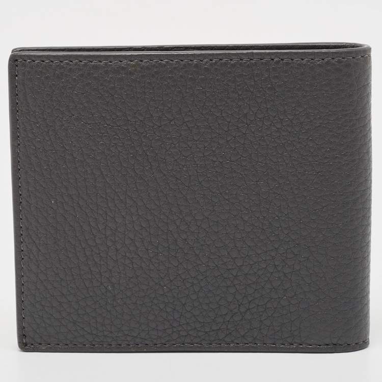 Pre Owned Fendi Grey Leather Roman Bifold Wallet