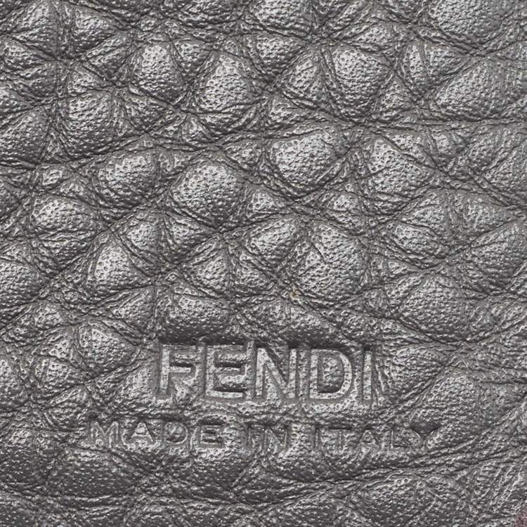 Pre Owned Fendi Grey Leather Roman Bifold Wallet