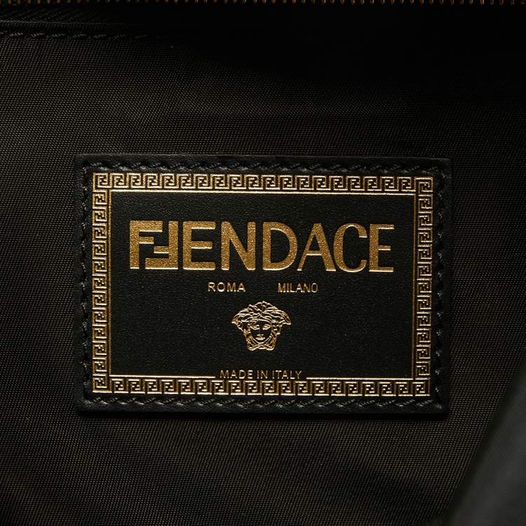 Pre Owned Fendi x Versace Multicolor Printed Barocco Nylon Backpack