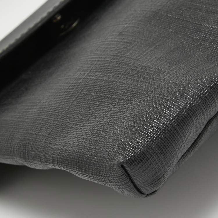 Pre Owned Fendi Black Zucca Coated Canvas Belt Bag