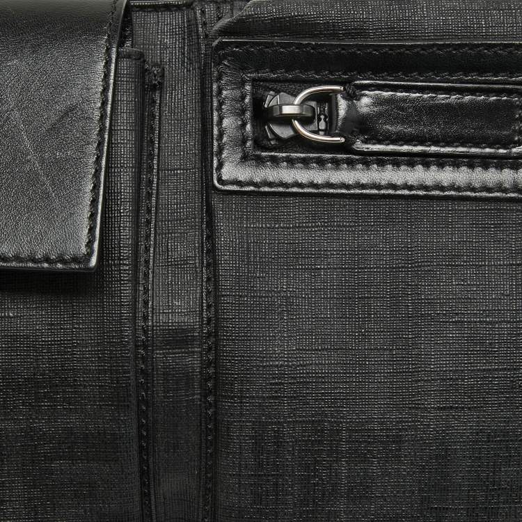 Pre Owned Fendi Black Zucca Coated Canvas Belt Bag