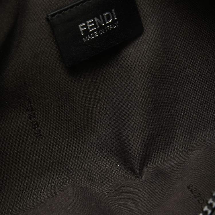 Pre Owned Fendi Black Zucca Coated Canvas Belt Bag