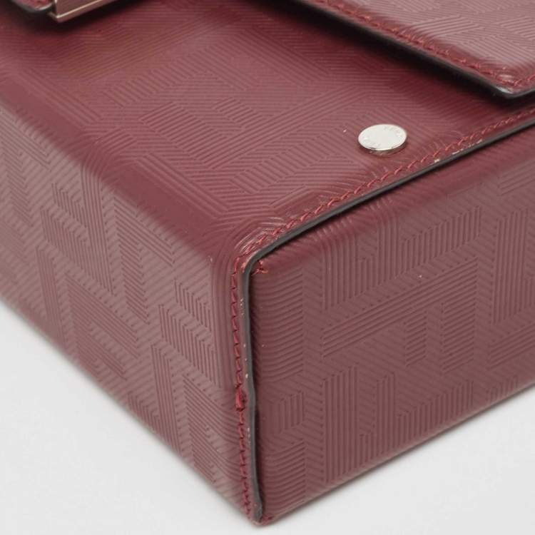 Pre Owned Fendi Burgundy Shadow Leather Soft Trunk Baguette Bag
