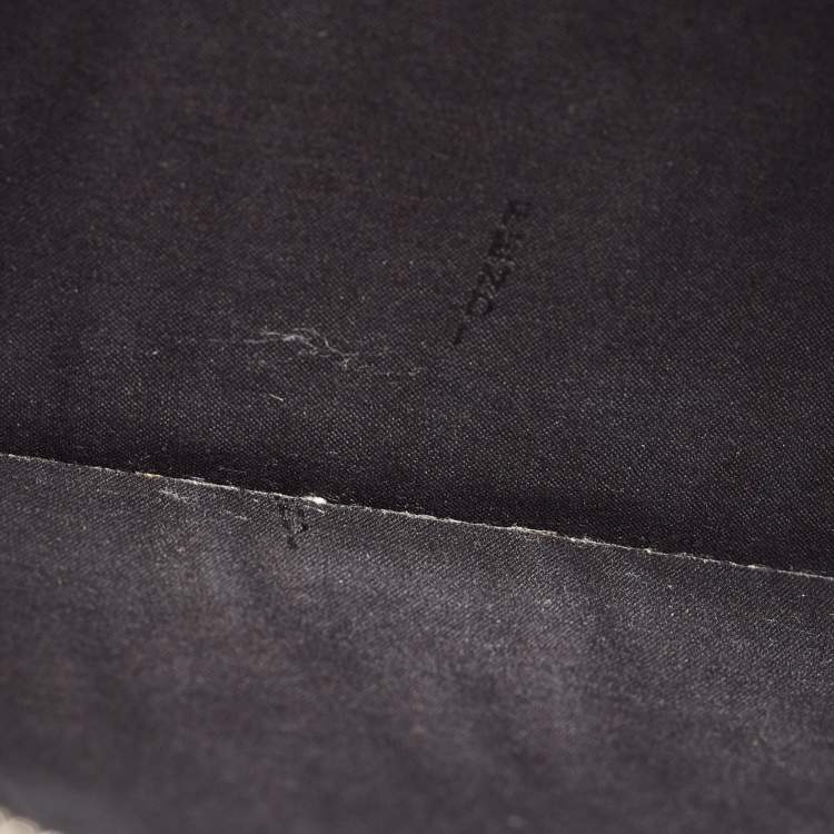 Pre Owned Fendi Tobacco/Black Zucca Embossed Leather Zip Pouch