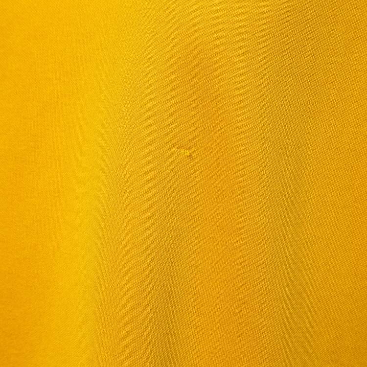 Pre Owned Fendi Yellow Mesh Trim Jersey V-Neck Half Sleeve T-Shirt S